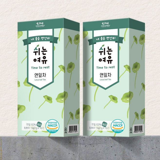 [본사직영] 쉬는여유 100% 국산 연잎차 생분해 삼각티백 15티백, 15개입, 10개, 1g