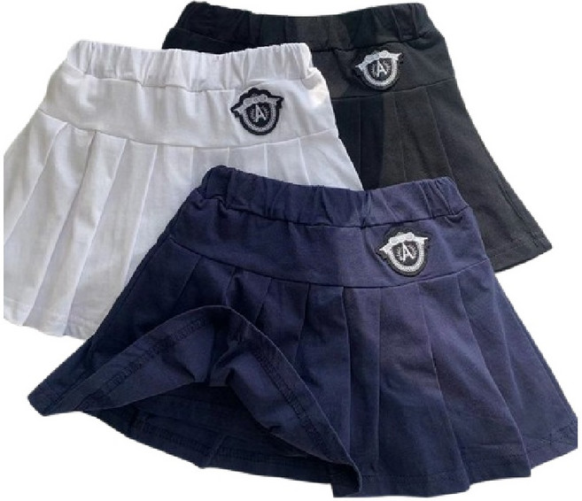 리틀프랑 여아 자수 면 스커트 아동 주니어 주름치마 1258