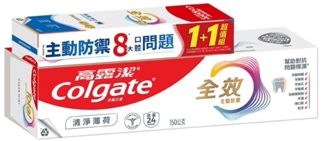 高露潔 全效牙膏 清淨薄荷 150g, 1個, 清淨薄荷+40g