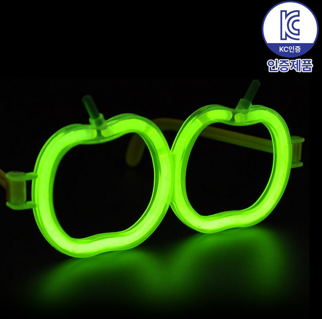 로앤제이 야광봉 야광 소품 스틱 팔찌 클럽 콘서트 축제 할로윈 파티용품, 1개, 애플안경