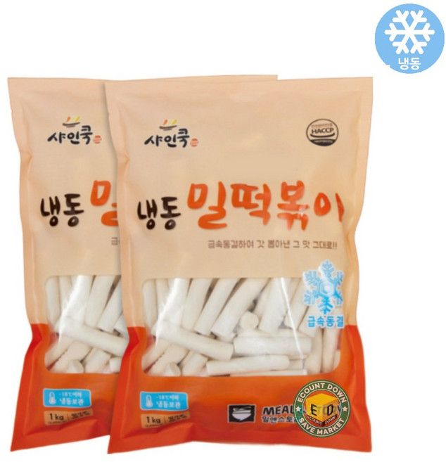 샤인쿡 냉동 밀떡볶이 2kg 밀앤스토리, 1개, 1kg