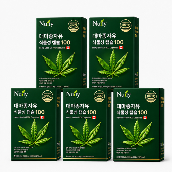 대마종자유 1000 냉압착 햄프씨드오일 / 12박스구매시 닥터린 하이퍼셀 대마종자유 알파 정품 1박스 증정, 5개, 30정