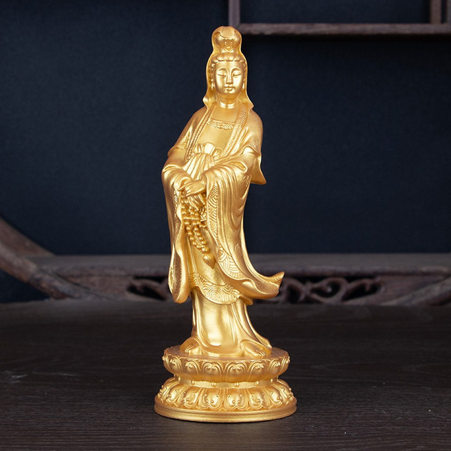 wrikri 가정용 불수관음 부처 불교 불상 관음보살상, 1개, 황금