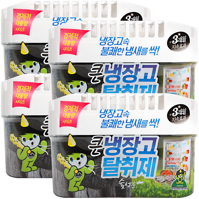 산도깨비 큰 냉장고 참숯 탈취제 본품, 420g, 4개