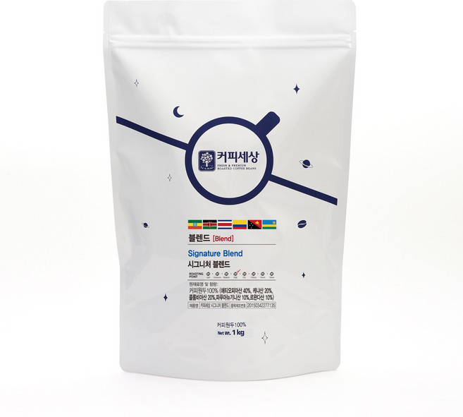 커피세상 블렌드원두 시그니처블렌드 새콤달콤한맛, 1kg, 1개, 홀빈(분쇄안함)