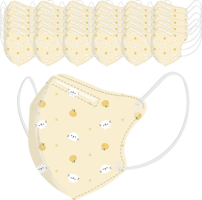 원올스 깜찍이 유아용 2D 어린이 마스크 초소형 소형 60매, T1_4~8세_오렌지캣, 6개, 10개입 - 쿠팡