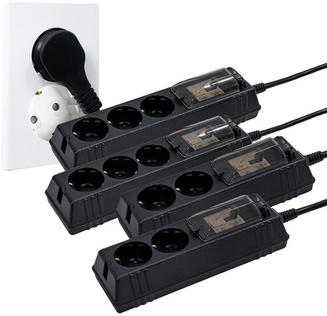 몬스터탭 슬림플러그 국산 고용량, 1개, 누전차단 2구 블랙, 5m