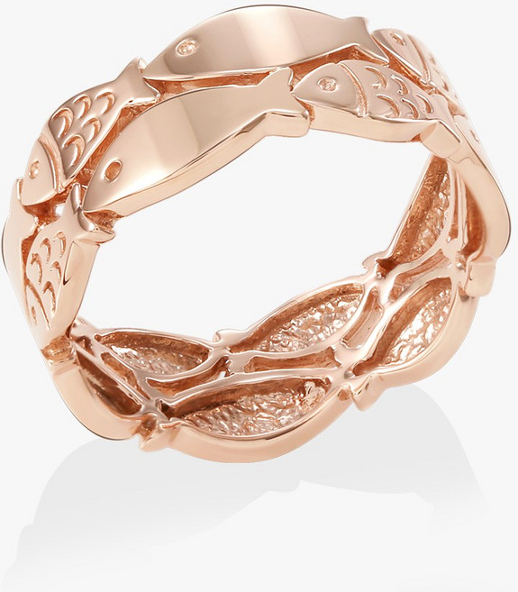 14k 18k 비쥬팝 투라인 솔 물고기 반지 41450