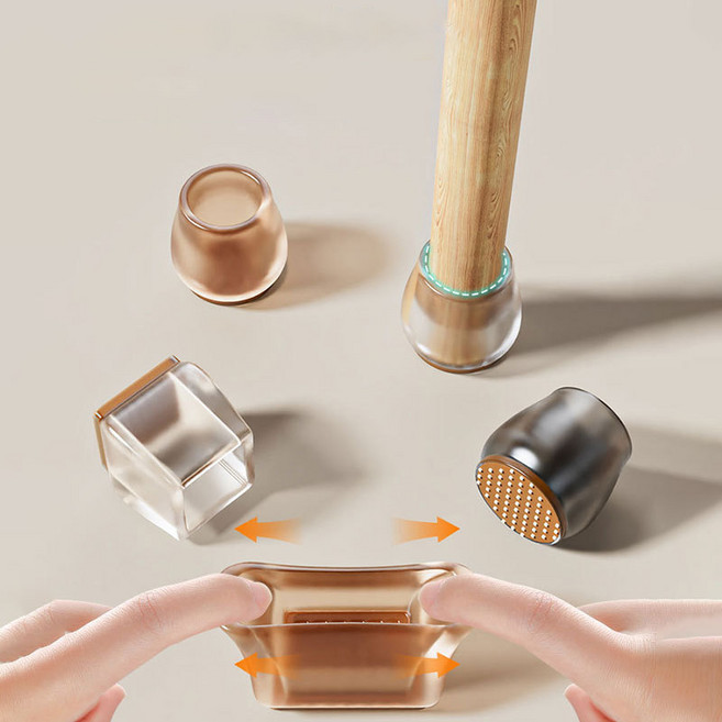 의자 발커버 미끄럼 층간 소음 방지 다리캡, 16개, 블랙