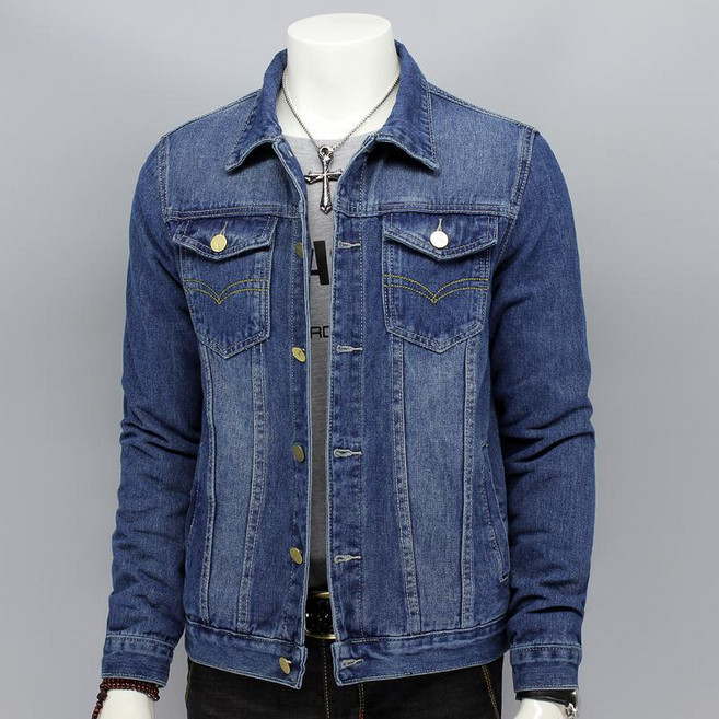 봄여름 남성 데님 청 자켓 기본 청점퍼 얇은 슬림 데님 셔츠 외투 빅사이즈 2컬러