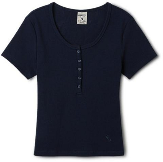 [AK플라자] [후아유] 공용 Ribbed Henry Neck T-Shirt WHRAF2422F