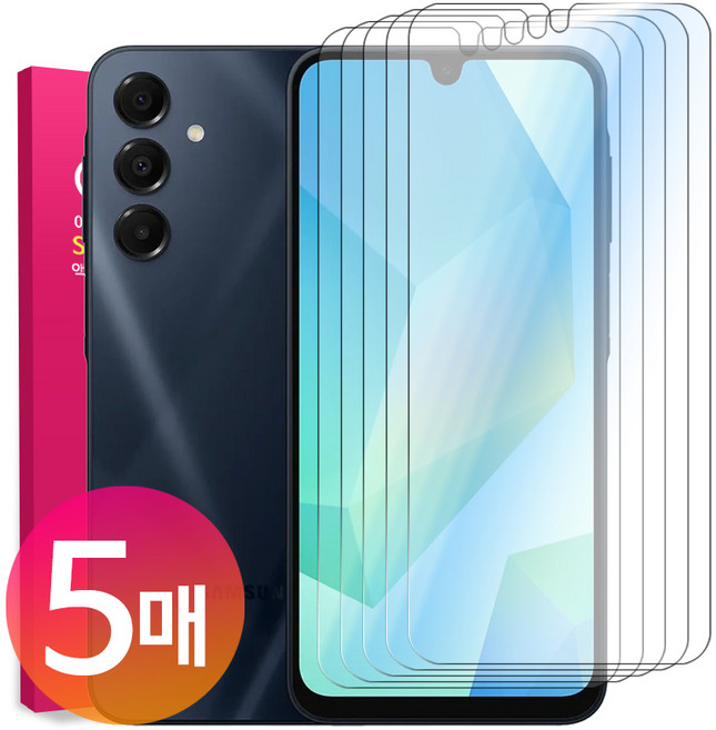 넥스트모바일 1+1+1+1+1 갤럭시 A16 LTE 전용 강화유리 고투명 액정 보호 필름, 5개