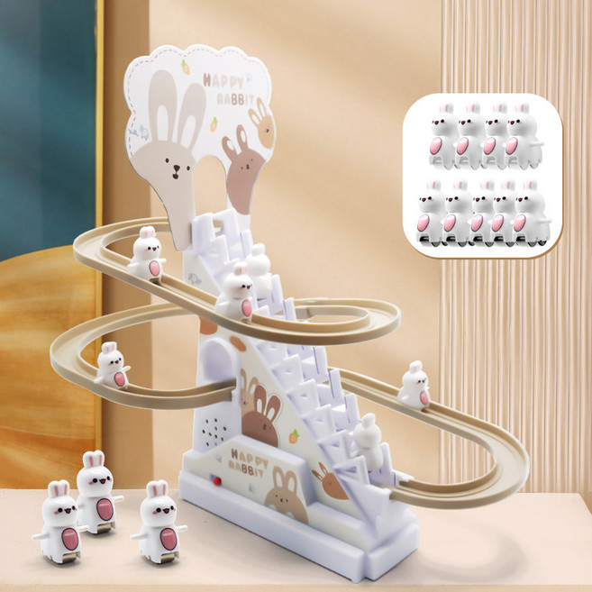 키즈브릭스 움직이는 토끼 계단 오르기 미끄럼틀, 브라운, 1개