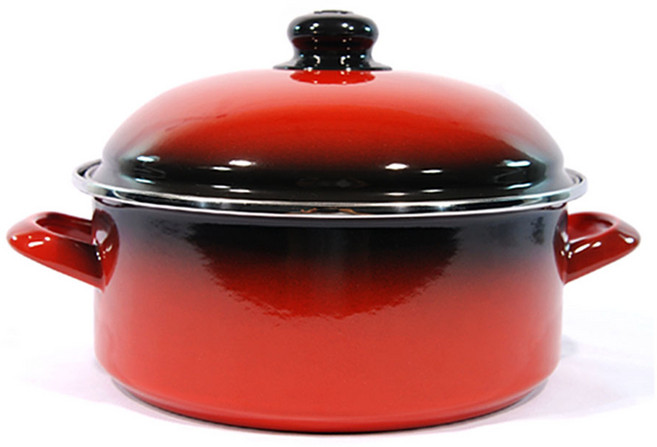 ELO 법랑냄비 24m일반형 빨간냄비 양수 전골 곰솥 직화냄비 국솥 인덕션겸용, 1개