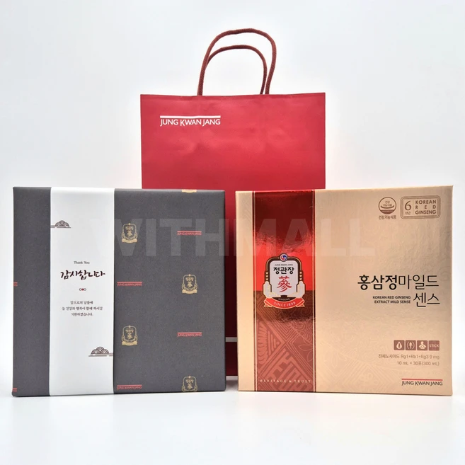 정관장 홍삼정 마일드센스 고급 선물 포장 감사띠지 쇼핑백 세트, 30개, 10ml - 쿠팡