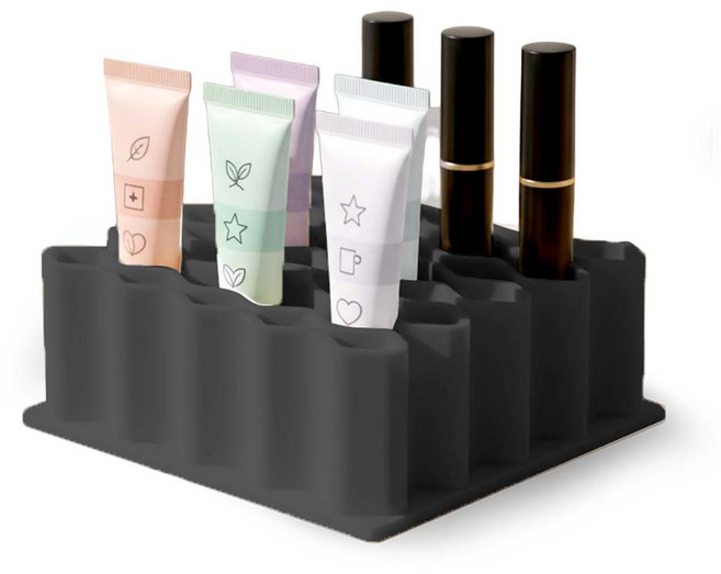 깔끔더하기 메이크업 브러쉬 홀더 연고정리 보관함, 2개, 블랙