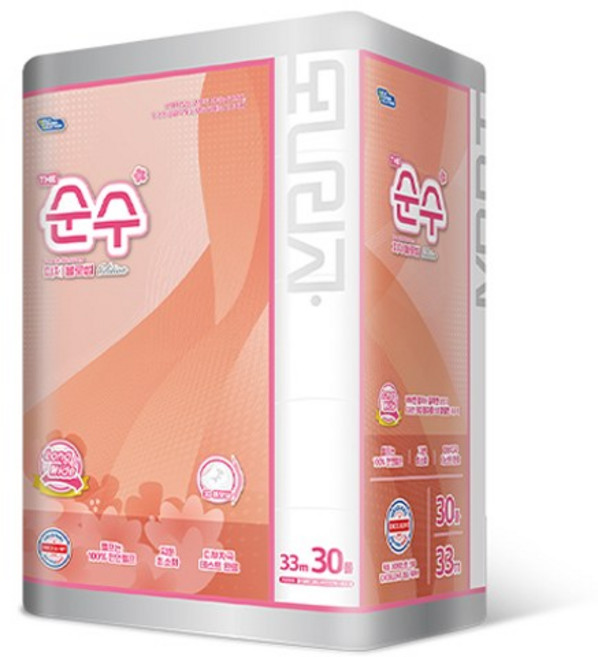 모나리자 천연펄프 3겹 더순수 피치블로썸 고급롤화장지, 33mm, 30개입, 1개