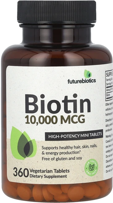 Futurebiotics 비오틴 고효능 10000mcg 베지 정제 360정, Futurebiotics비오틴고효능10000mcg베지정, 1개 - 쿠팡