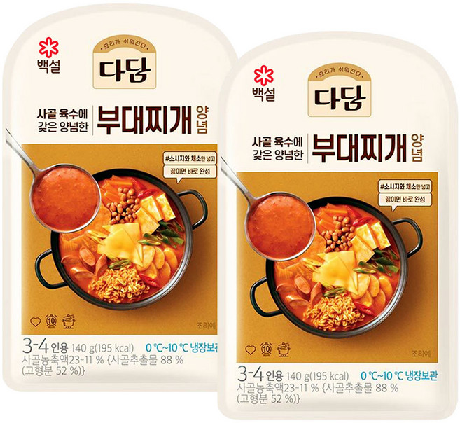 CJ 다담 부대찌개 양념 140g, 2개