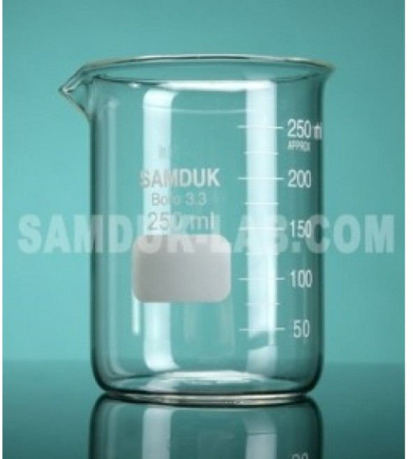 SAMDUK 유리 비이커 25 부터 500 1L 2L 3L 5L 10L 삼덕 비커, 25ml