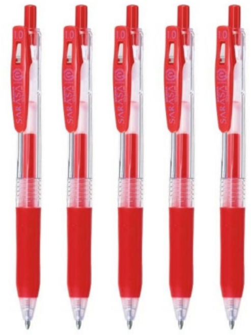 제브라 사라사클립볼펜 1.0mm, 레드, 5개