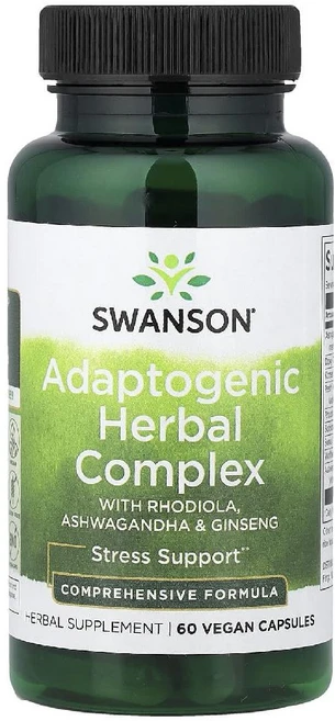 스완슨 홍경천 아슈와간다 아답토젠 허브 복합체 60정 당귀 구기자 오미자, 1개 - 쿠팡