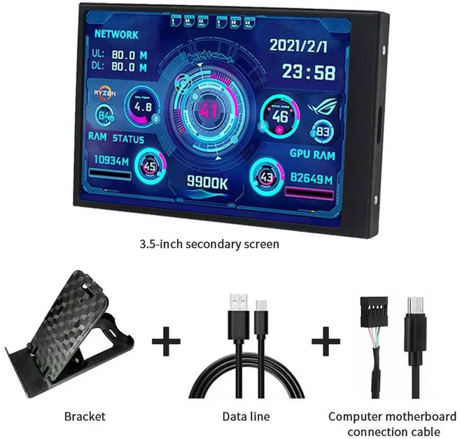 미니 인치 IPS TYPE 모니터 LCD 디스플레이 HDD 11 WINDOWS 10 컴퓨터 보조 AIDA64 화면, Option 2