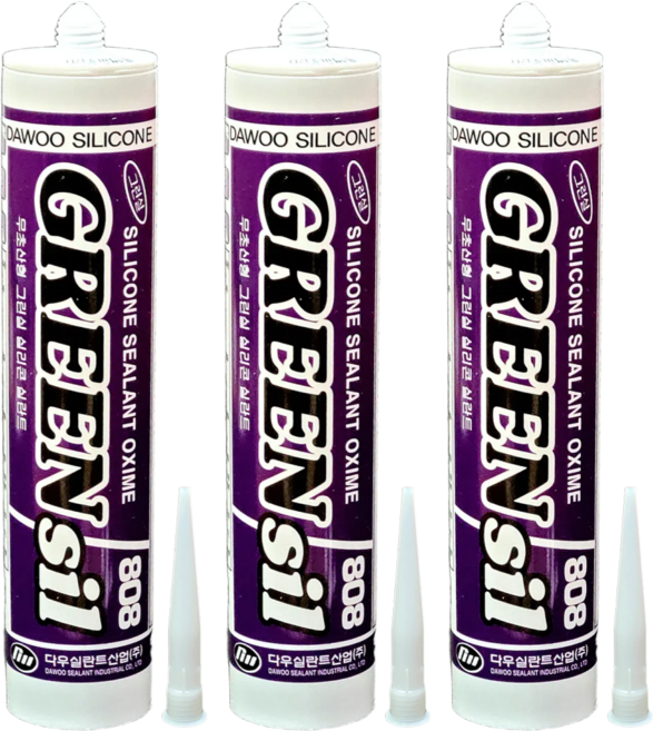 무초산 다용도 실리콘 그린씰 808 범용 실란트 금색, 3개