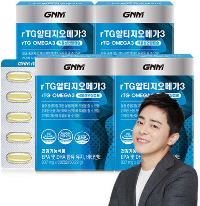 자연의품격 GNM 알티지 오메가3, 60정, 4개