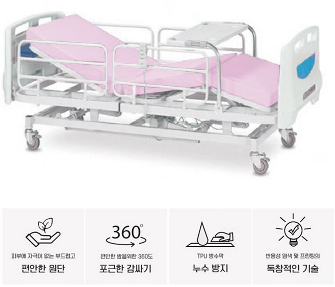 [1+1] 콤슨 방수커버 매트리스 커버 병원침대커버 방수 매트리스 시트 의료용 환자용 실버 배변커버
