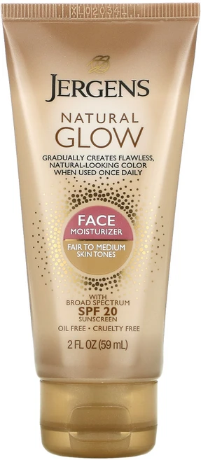 Jergens Natural Glow 페이스 데일리 모이스처라이저 SPF 20 모든피부톤 2fl oz(59ml) 2팩, 1개 - 쿠팡