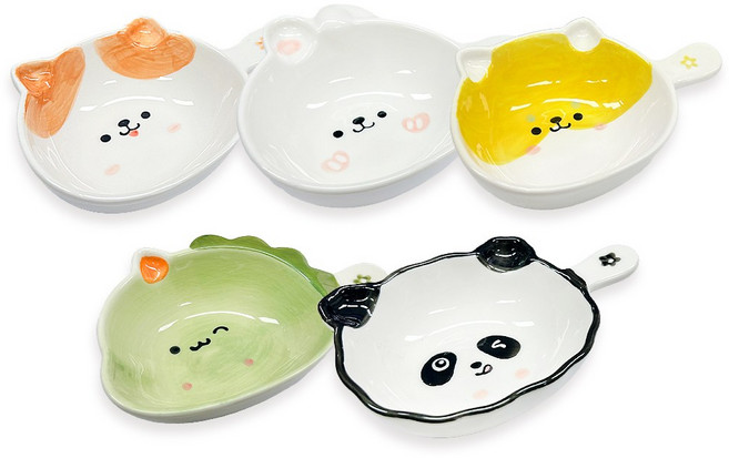애니멀 프렌즈 세라믹 급식기, 치즈 냥이, 1개