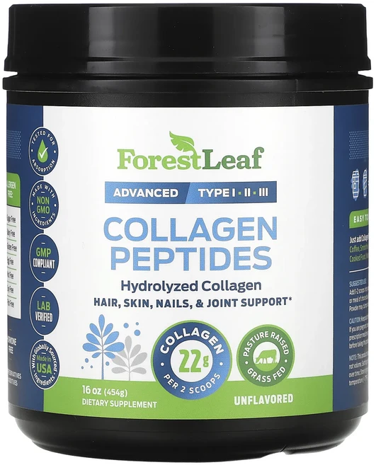 Forest Leaf 콜라겐 펩타이드 무맛 454g(16oz), ForestLeaf콜라겐펩타이드무맛454g16oz, 454g, 1개 - 쿠팡
