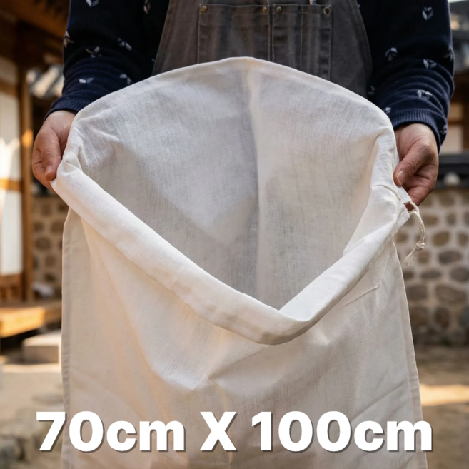 살림몰 국산 초대형 순면 삼베 자루 면주머니 업소용 78cm 100cm 120cm, 1개