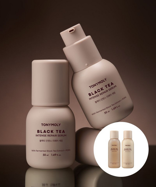 토니모리 블랙티 인텐스 리페어 세럼+토너or로션50ml+200ml, 세럼(50ml), 토너(200ml)