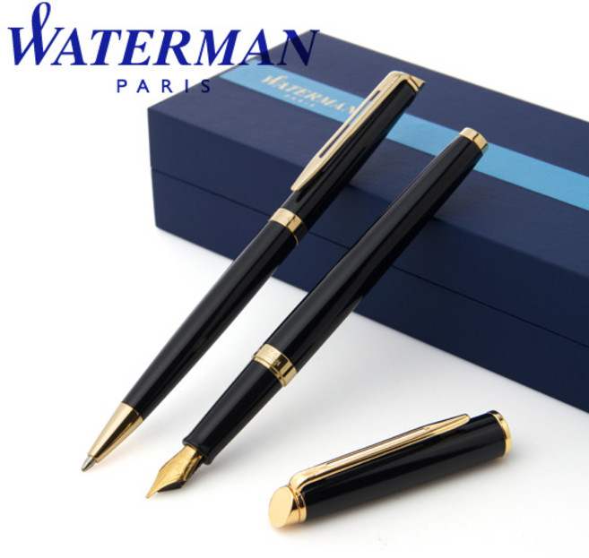 [무료각인]워터맨 뉴헤미스피어 락카블랙 만년필 볼펜 세트/ F촉, 단품, 단품