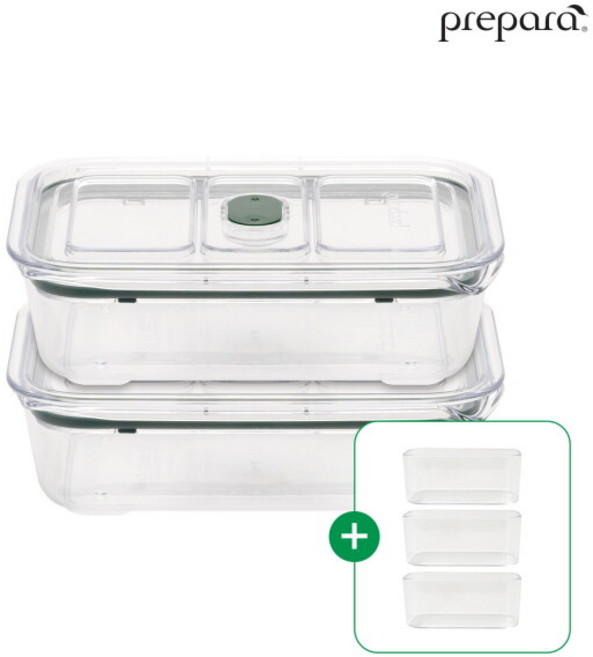 [프리파라] 브루클린 3호 패키지 (1 000ml)x2개(+소분기 3개 포함) / 스마트 래치락 밀폐용기 반찬통