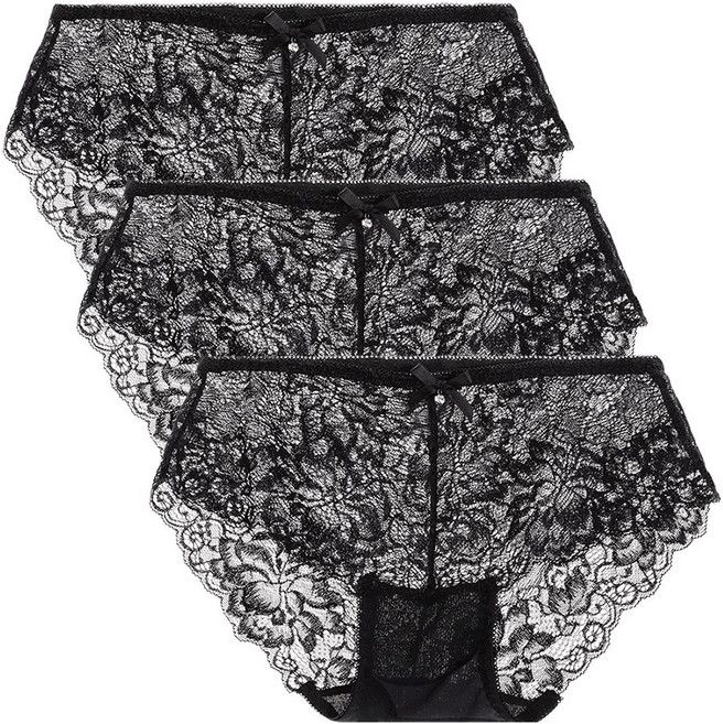 아이엠속옷 여성 레이스팬티 3매세트 망사팬티 여자팬티세트