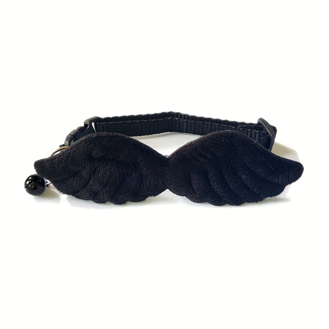 포리프 천사 날개 고양이 강아지 목걸이 펫 코스튬 파티 소품, 1개, 블랙