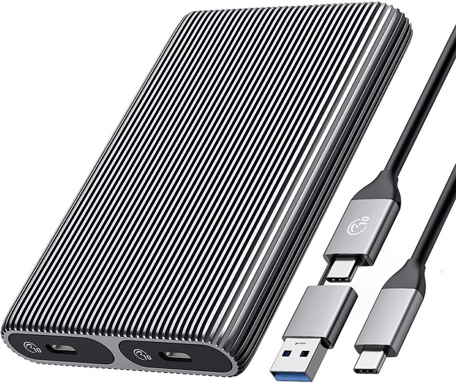 오리코 M.2 NVMe C타입 USB 3.2 Gen2 외장 SSD 알루미늄 케이스 방열판 AM2C3, 2Bay NVMe+NVMe, 2Bay NVMe+NVMe, 1개