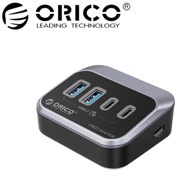 [오리코 국내 대리점] ORICO M32A2C-G2 (블랙) 무전원 & 유전원 겸용 10Gbps C타입 USB허브