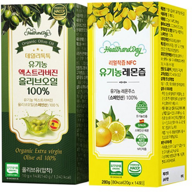 [올레샷] 유기농 엑스트라버진 올리브오일 + 유기농 레몬즙 세트, 10g, 올리브오일1 + 레몬즙1 + 쇼핑백