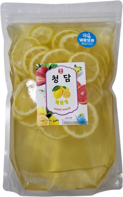 청담 수제청 과육많이 레몬청 2Kg 대용량 홈카페 레몬에이드 레몬차, 1개, 1개입