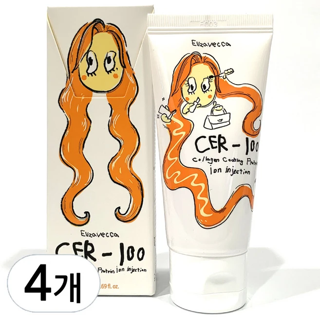 엘리자베카 밀키피기 콜라겐 코팅 프로틴 이온 인젝션 50ml, 4개 - 쿠팡