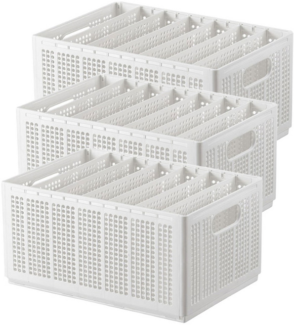 엔씨씨 단단한 접이식 칸칸이 옷정리 트레이 3p, 3개, L-7칸