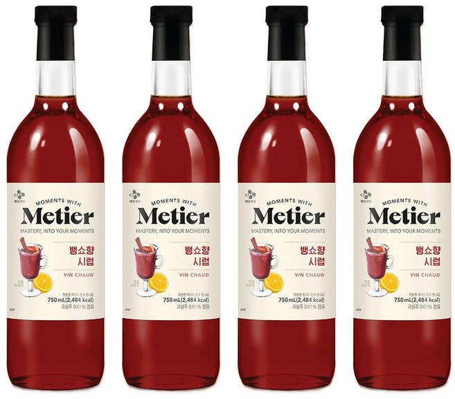 메티에 뱅쇼향 시럽, 4개, 750ml