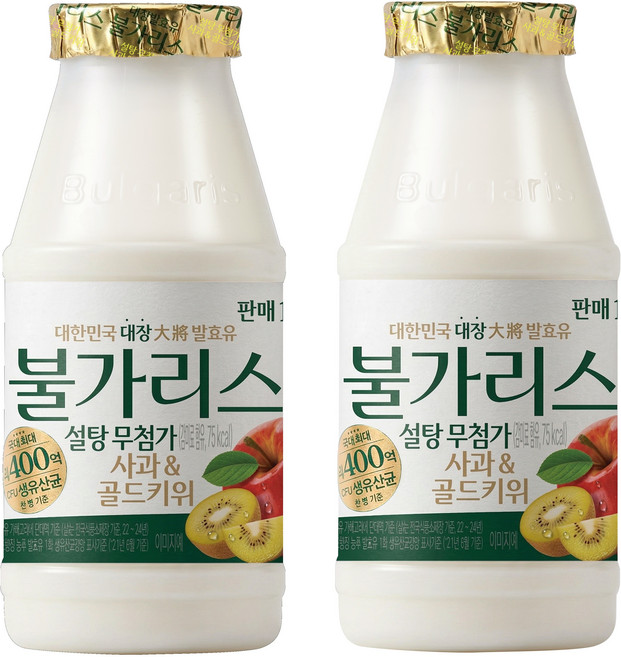 남양 불가리스 설탕무첨가 사과&골드키위, 12개, 150ml