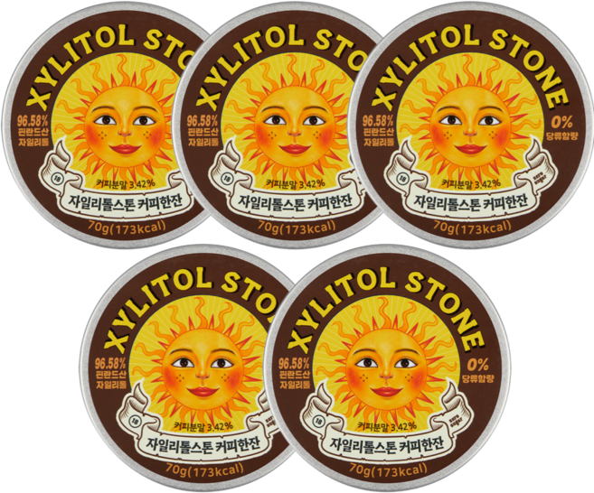 자일리톨스톤 사탕 커피한잔, 70g, 5개