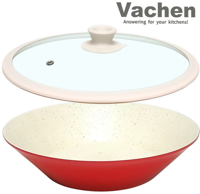 토탈하우스 바첸 쿠커블웨어 헤스티아 (레드) + 원형뚜껑 Vachen 인덕션 가스렌지 겸용 2677, 1개