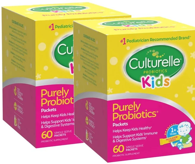 컬처렐 키즈 퓨얼리 프로바이오틱스 가루 스틱 60포입 Culturelle Kids Purely Probiotics, 60회분, 2개 - 쿠팡